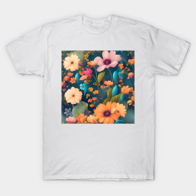 Dreamy Summer Flowers T-Shirt by BrisaArtPrints